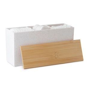 Eco Storage Table Top 3 Section Organizer With Lid Multi-Purpose White-Marble